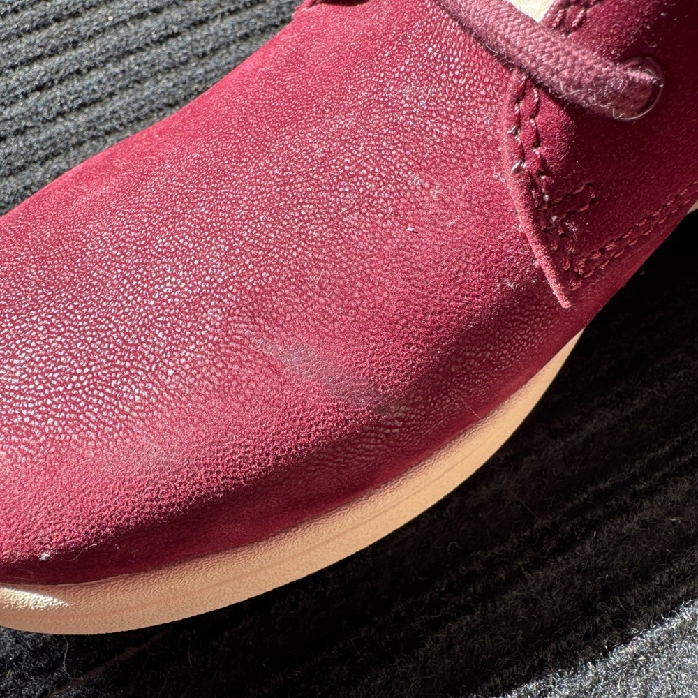 Clarks Cloudsteppers Maroon Faux Fur Lined Ankle Boots Size 9.5W 26160650 - Picture 5 of 8